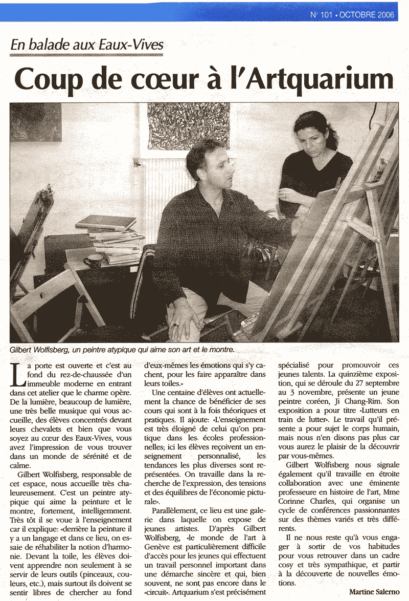 Nouvelles des eaux-Vives, octobre 2006
