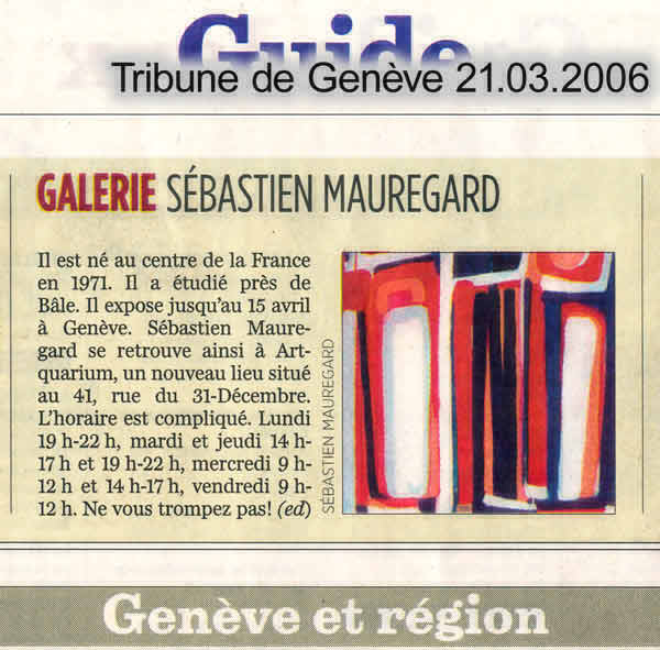 Tribune de Genève, 21 mars 2006