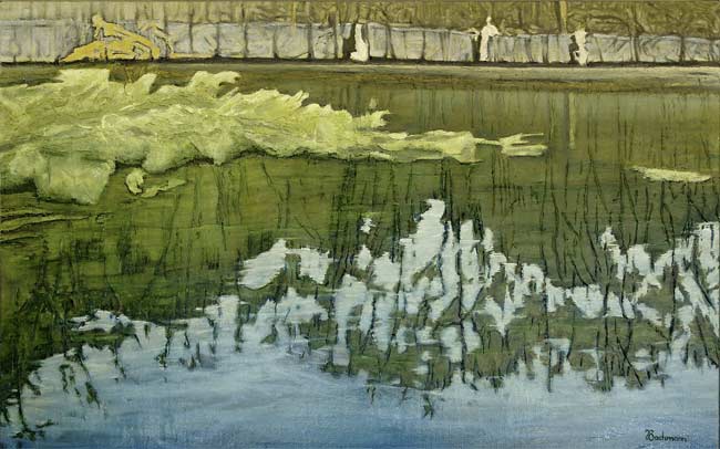 Au bord de l'étang, 2003 huile, 85 x 132cm