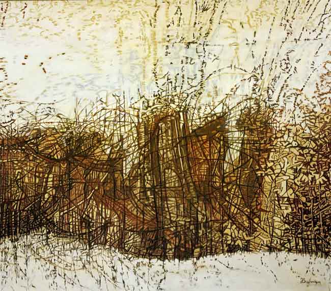 Lignes mouvantes, 2003 huile, 125 x 142cm