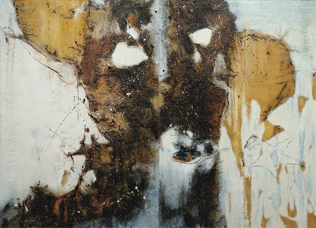 Dyptique I et II, 2002 technique mixte 2x 120 x 80cm