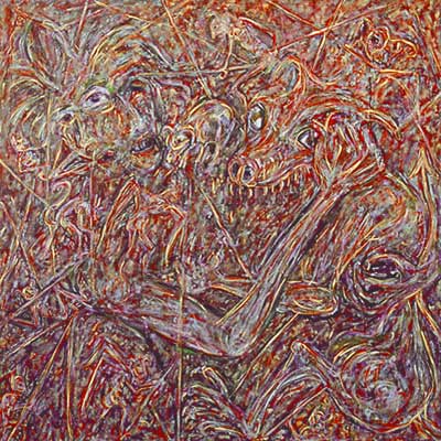 An off Night for Shoki 100x100cm, huile sur toile, 2002
