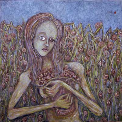 Personnages principaux de mon opéra bulgare non écrit #3, 80x80cm, huile sur toile, 2002